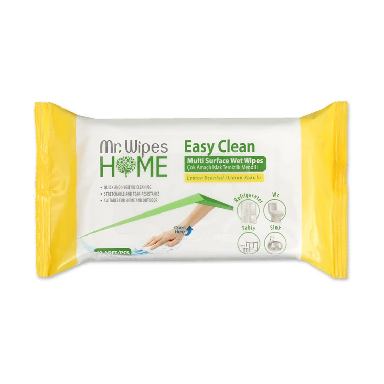image of Mr. Wipes Tisztító nedves törlőkendő citrom illattal 40 db